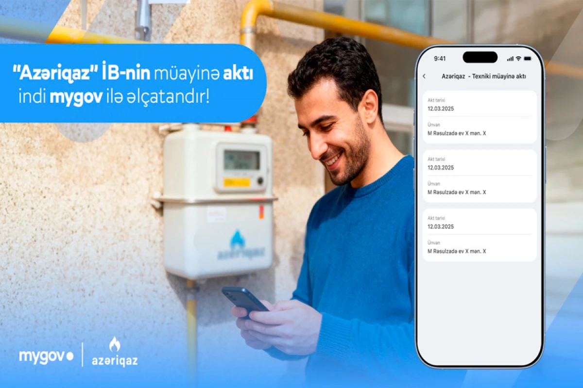 Qaz təchizatı ilə bağlı müayinə aktlarına "mygov" platformasında baxılacaq