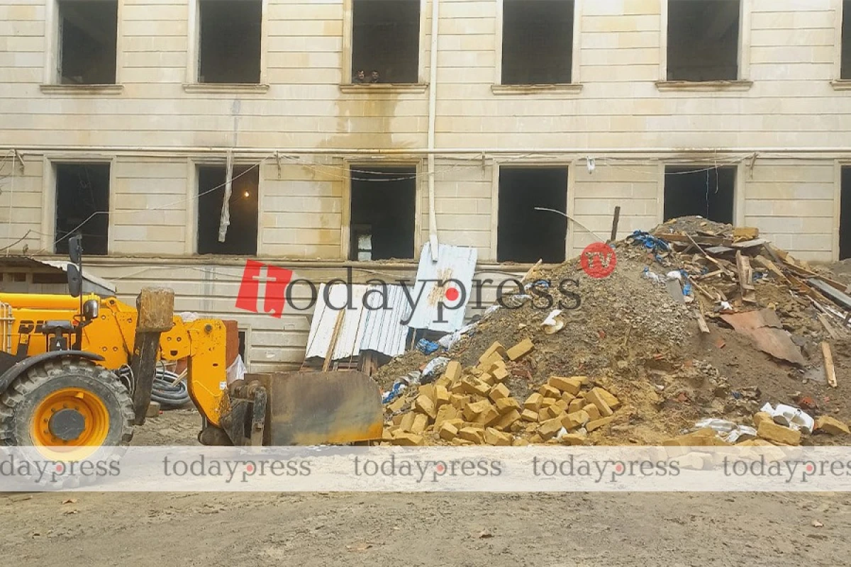 Təmiri dayandırılan gimnaziya ilə bağlı valideynlər yenidən etiraz edir – FOTO — 1