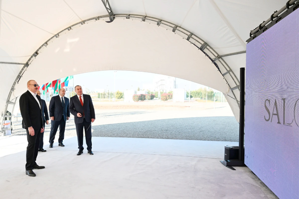 Prezident İlham Əliyev Ağdam Sənaye Parkında “Saloğlu Qarabağ” MMC-nin istehsal müəssisəsinin təməlini qoydu