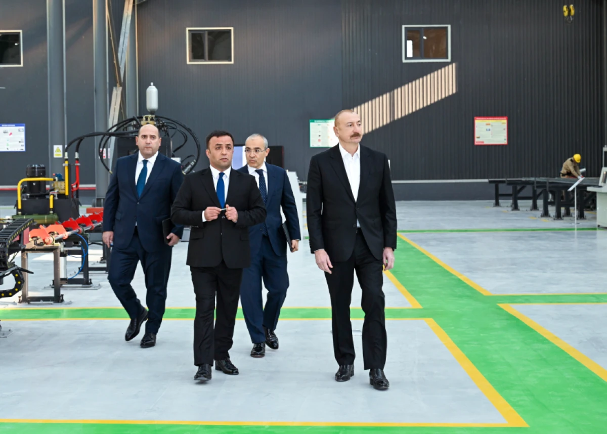 Prezident İlham Əliyev Ağdamda metal elektrik dirəklərinin istehsalı müəssisəsinin açılışında iştirak etdi — 1