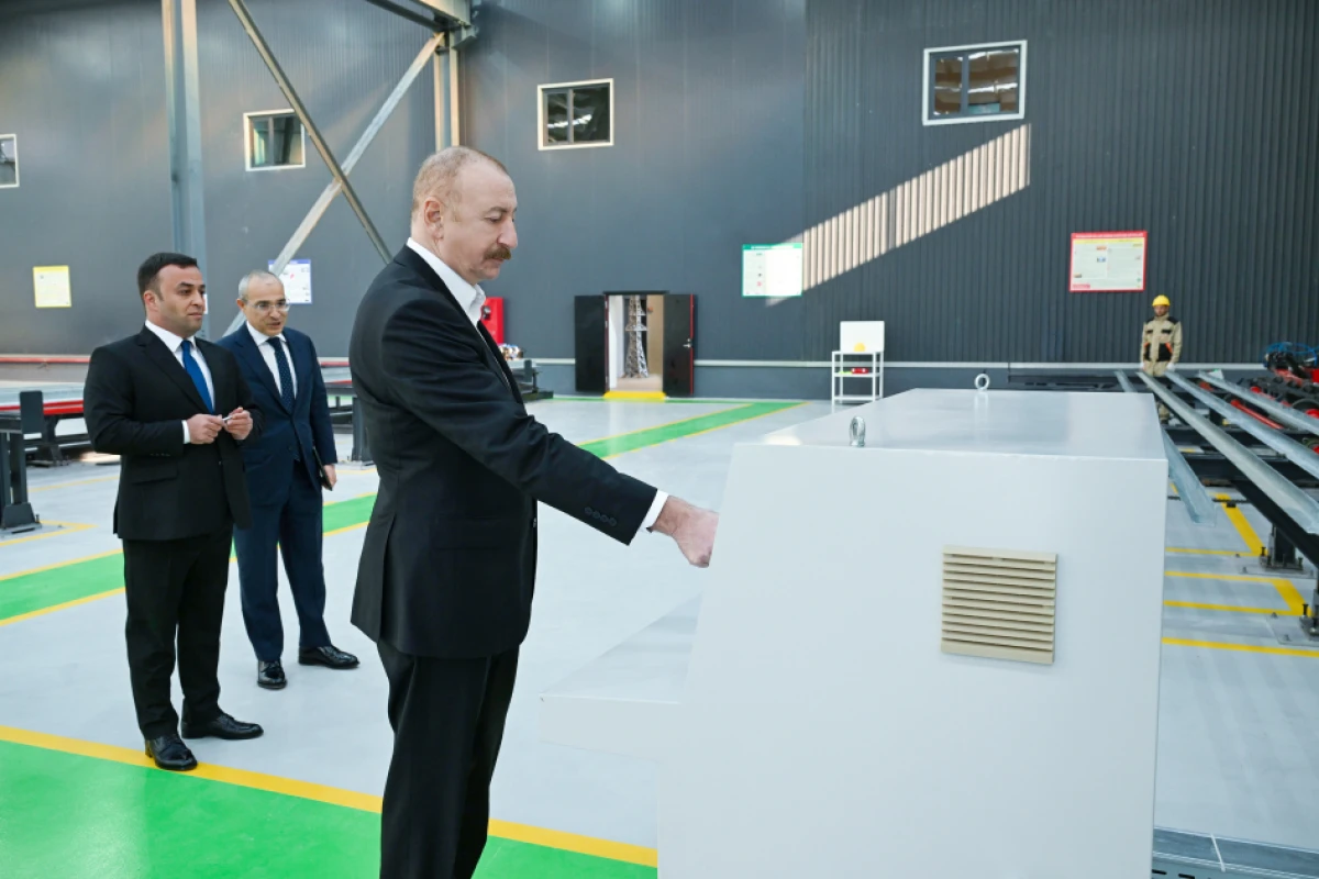 Prezident İlham Əliyev Ağdamda metal elektrik dirəklərinin istehsalı müəssisəsinin açılışında iştirak etdi — 4