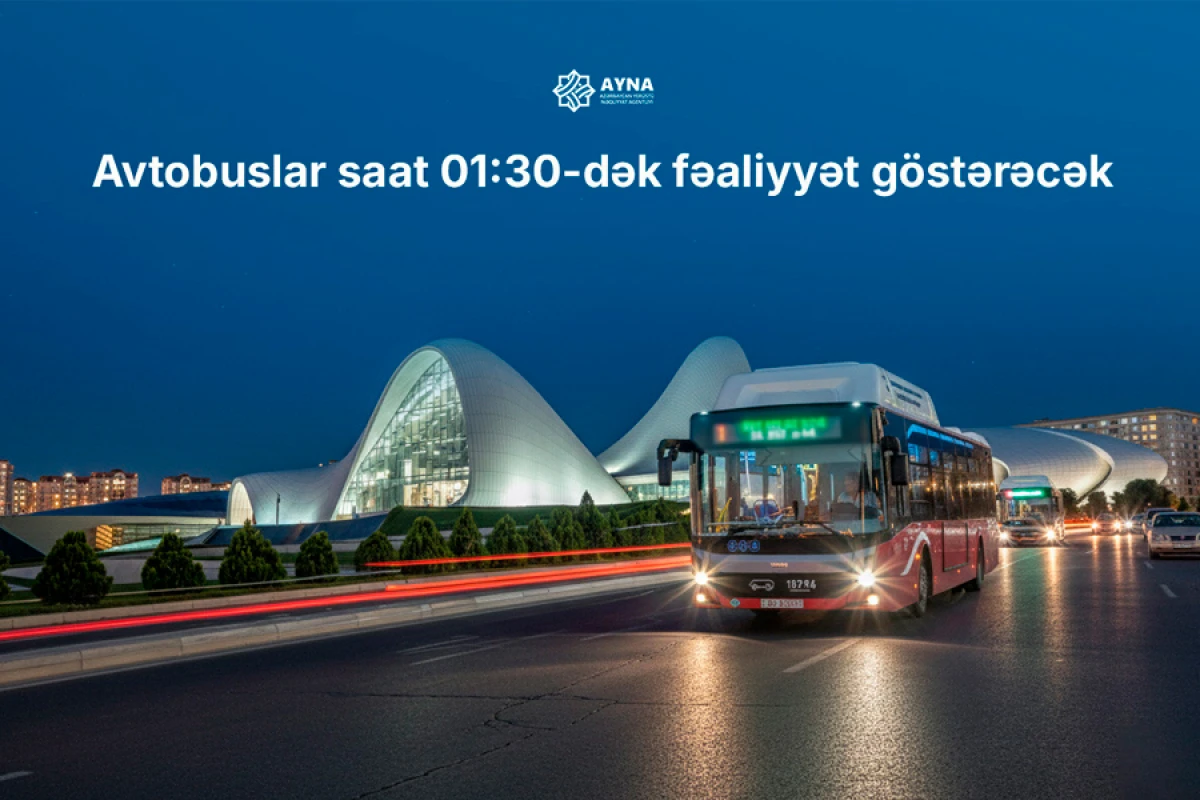Bakıda avtobuslar yanvarın 1-də saat 01:30-dək fəaliyyət göstərəcək
