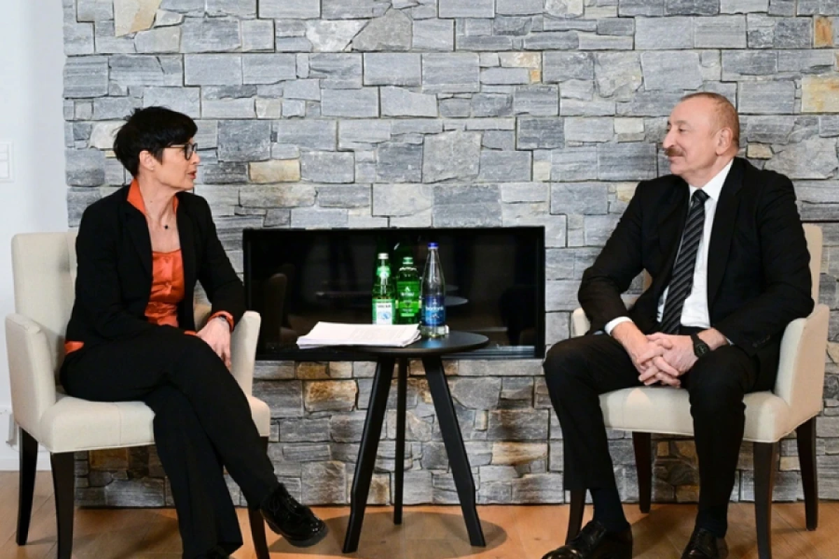 Prezident Davosda Avropa İttifaqının Genişlənmə üzrə komissarı ilə görüşdü