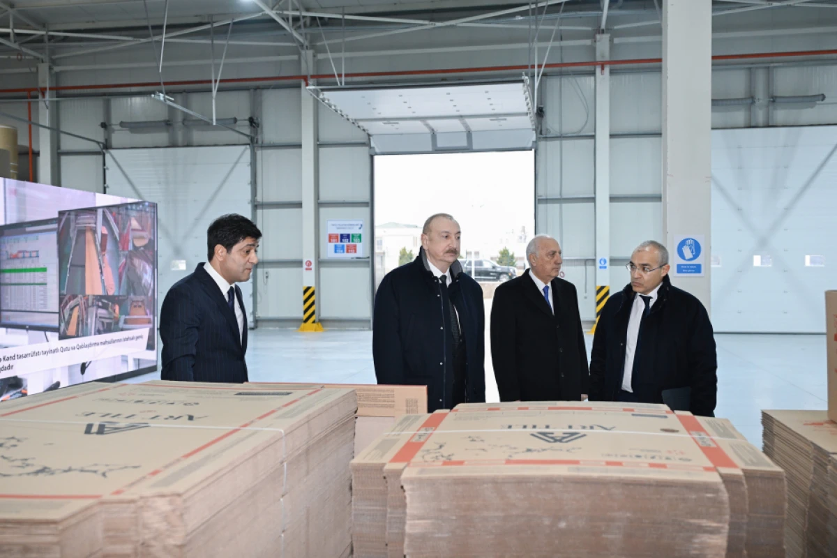 Sumqayıt Sənaye Parkında karton və qutu taralarının istehsalı müəssisəsinin açılışı oldu — 2