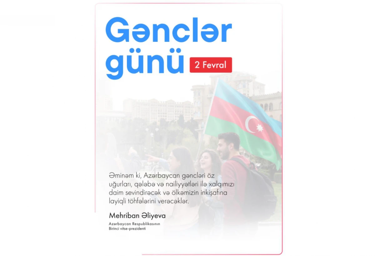 Mehriban Əliyeva Gənclər Günü ilə bağlı paylaşım etdi — 1
