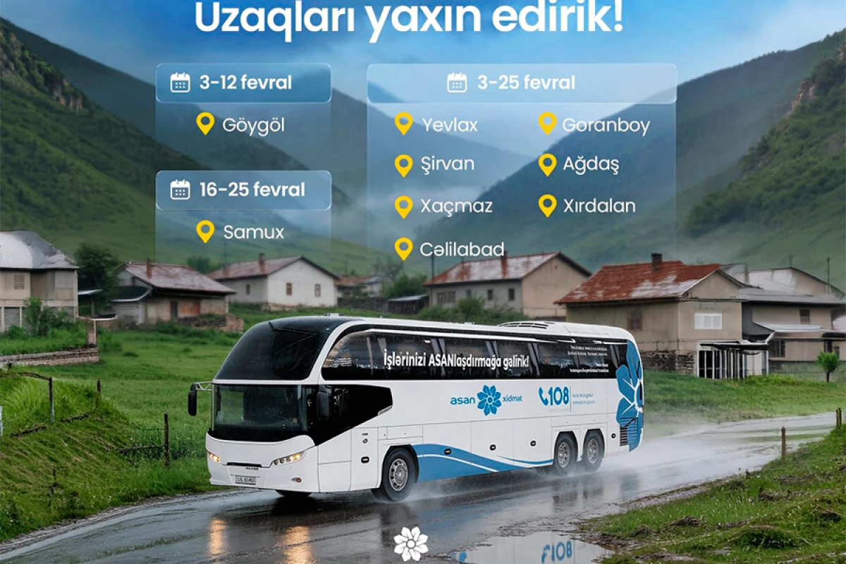 Fevralda Səyyar ASAN-ın xidmət göstərəcəyi ünvanlar!