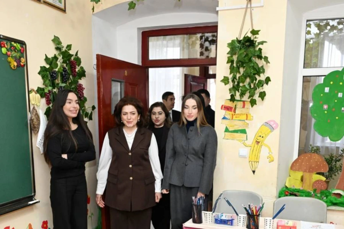 Leyla Əliyeva və Alena Əliyeva Gəncədə xüsusi məktəbi ziyarət etdilər