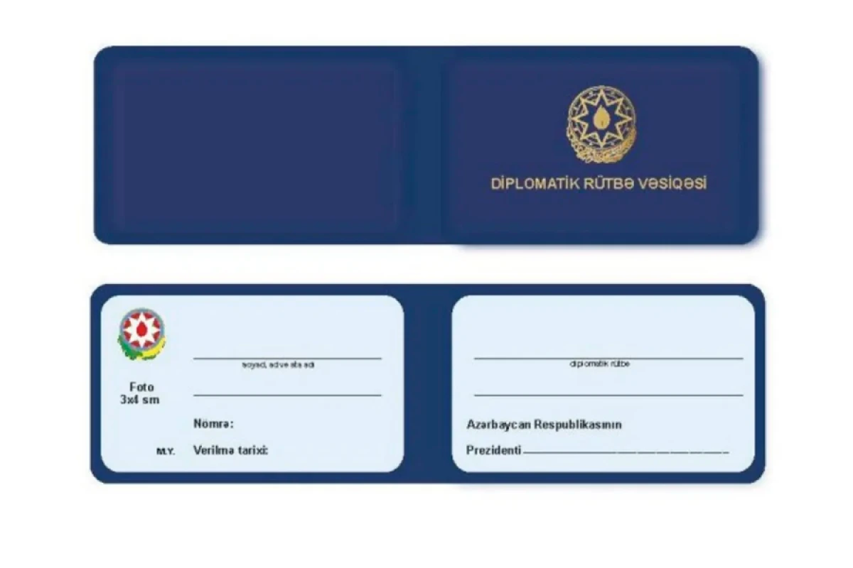 Diplomatik xidmət əməkdaşlarına verilən vəsiqənin nümunəsi təsdiqləndi