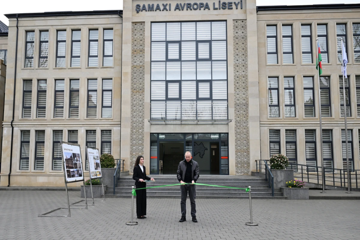 Prezident Şamaxı Avropa liseyinin yeni binasının açılışında iştirak etdi