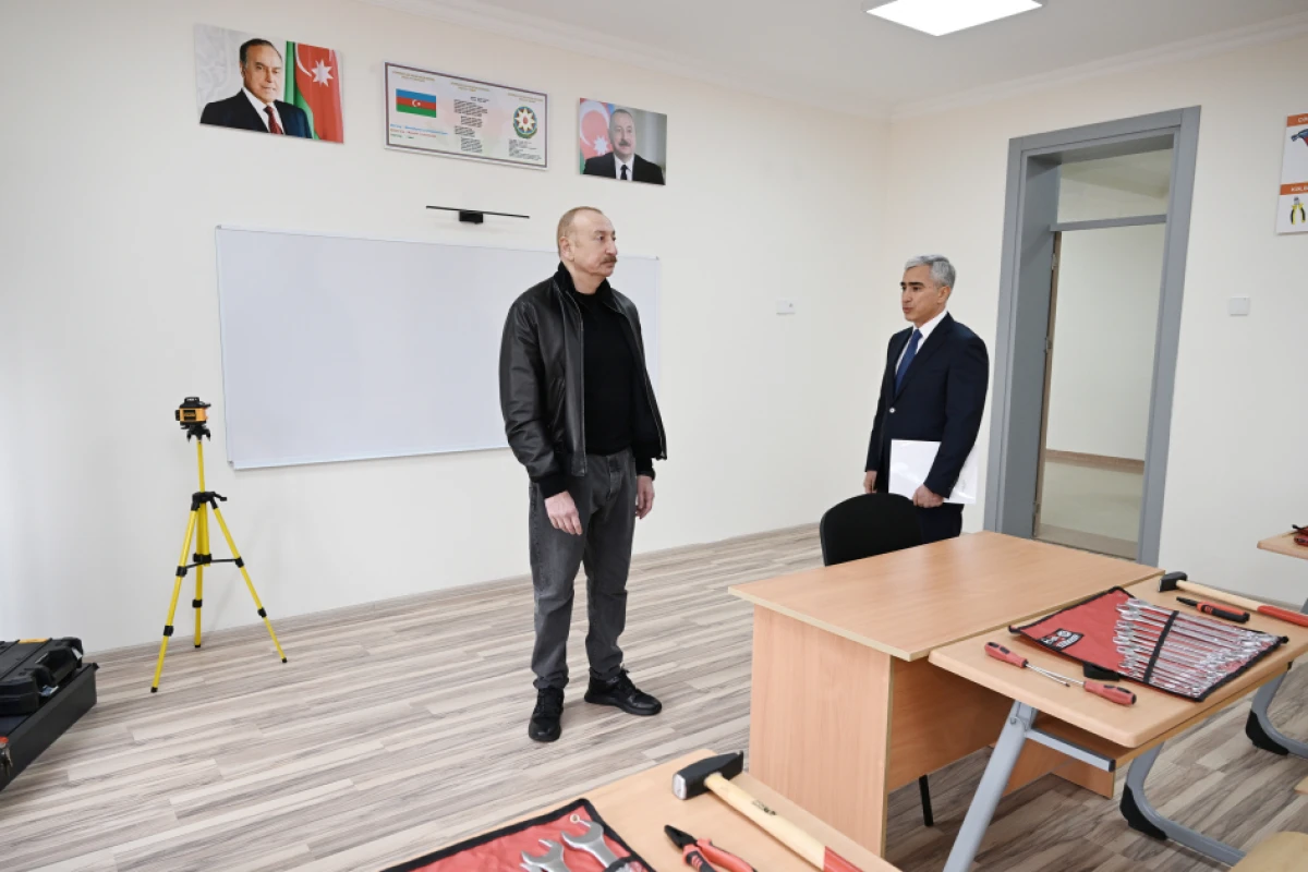 Prezident Şamaxı Avropa liseyinin yeni binasının açılışında iştirak etdi — 3