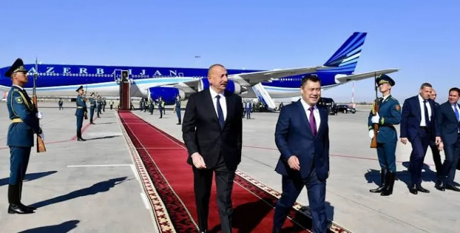 Президент Ильхам Алиев находится с визитом в Кыргызстане