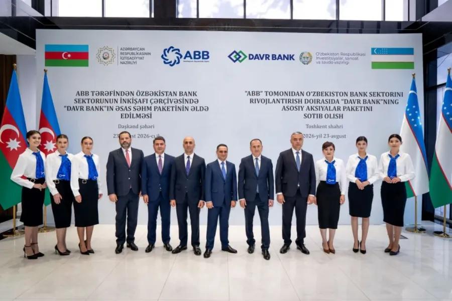 Azərbaycan və Özbəkistan prezidentlərinin iştirakı ilə bank layihəsinin açılışı oldu — 3